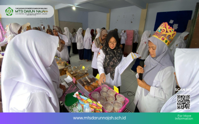 Ujian Praktik Terintegrasi Kelas IX Putri MTs Darun Najah Angkat Tema Ekspo Syariah Barang dan Jasa Berbasis 5 Panca Cinta KBC